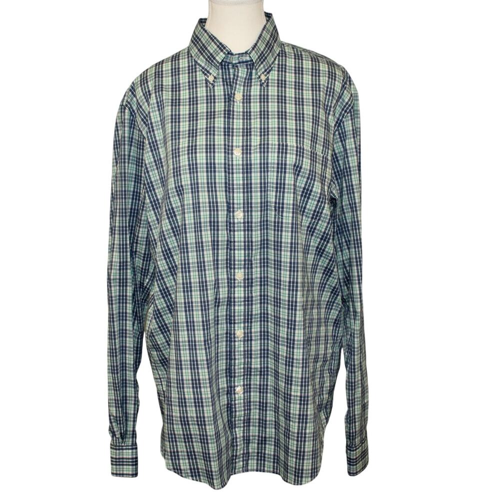 Brooks Brothers Regent Shirt Men's MED Check Plaid blue Button Down L/S